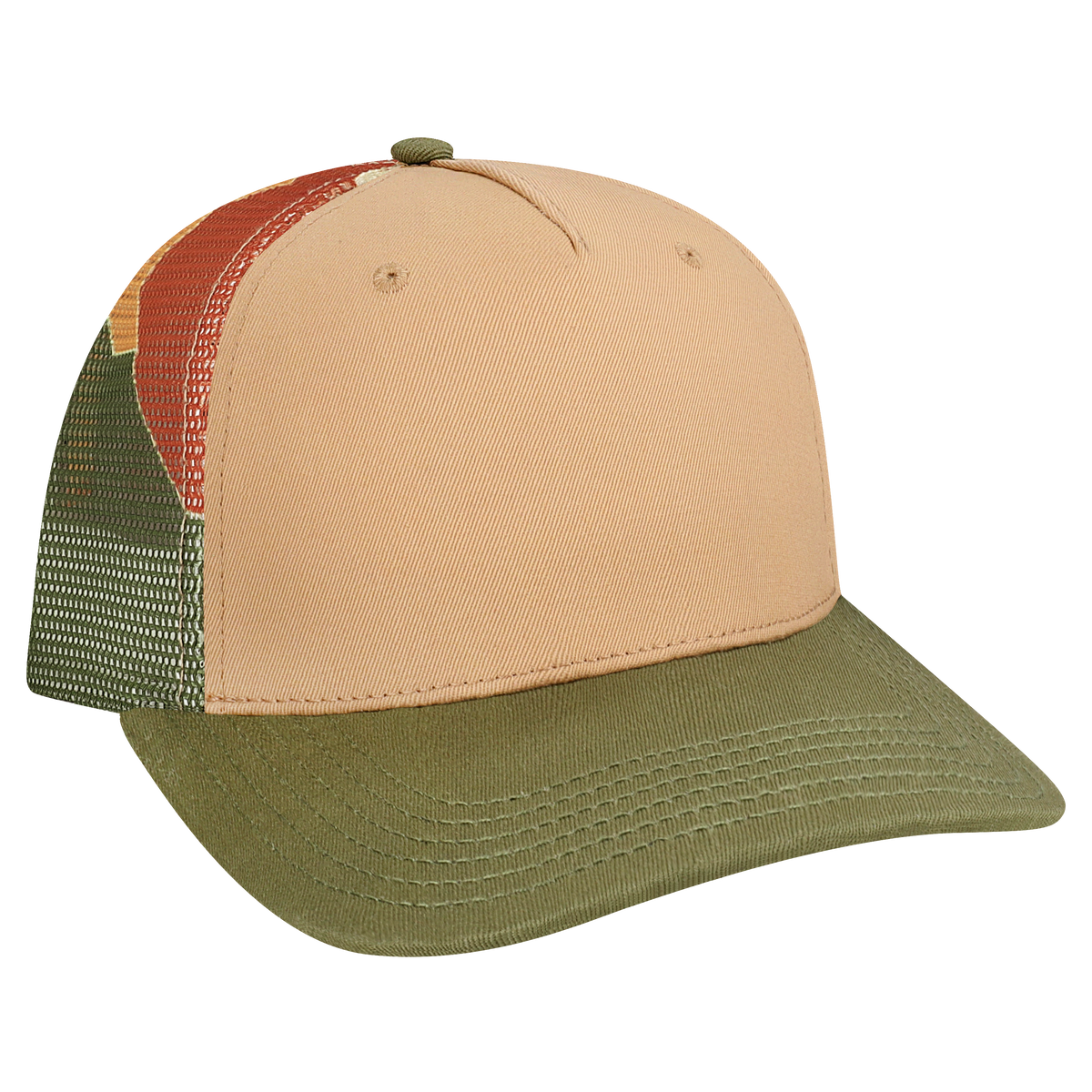 Structured 5 Panel Adj Trucker Hat