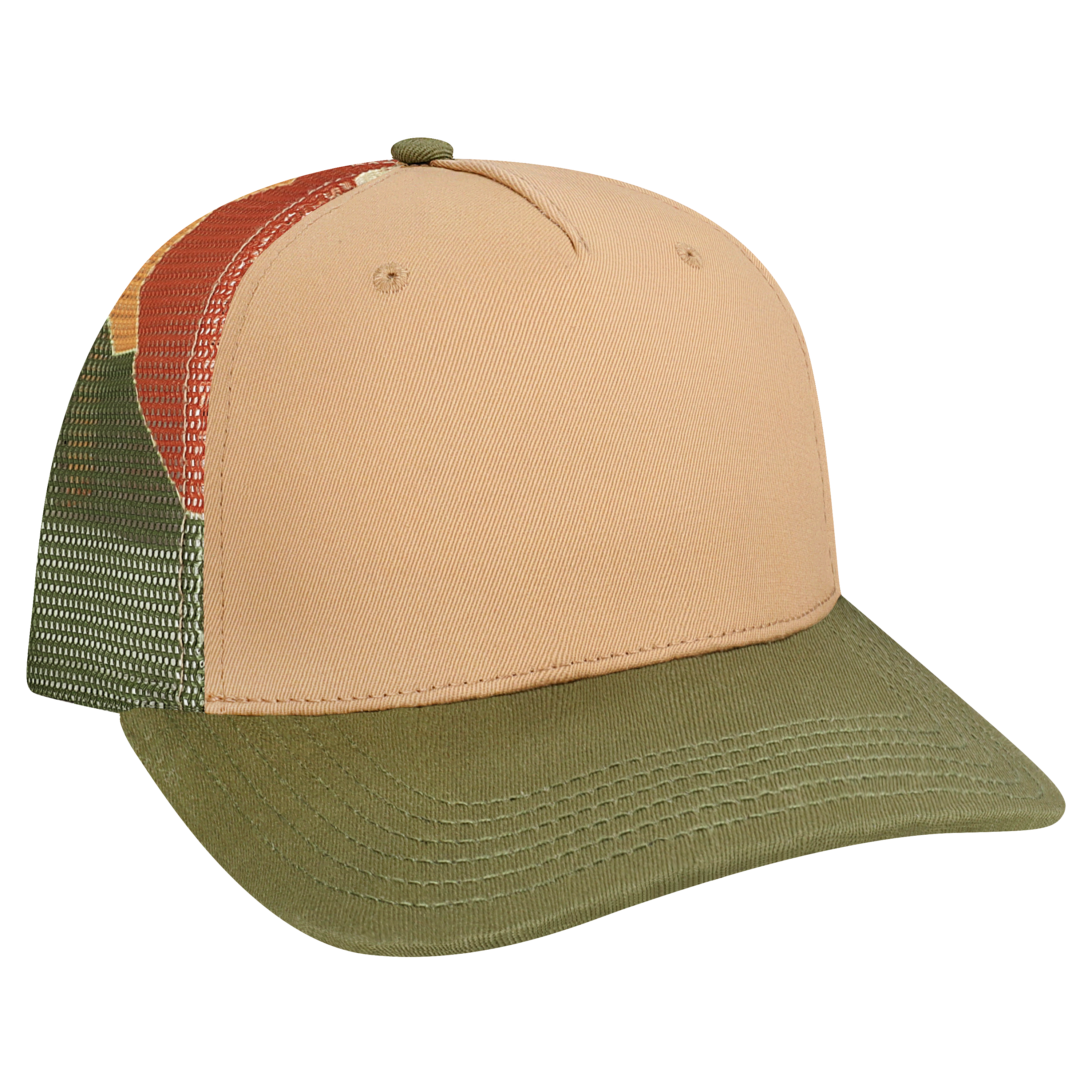 Structured 5 Panel Adj Trucker Hat