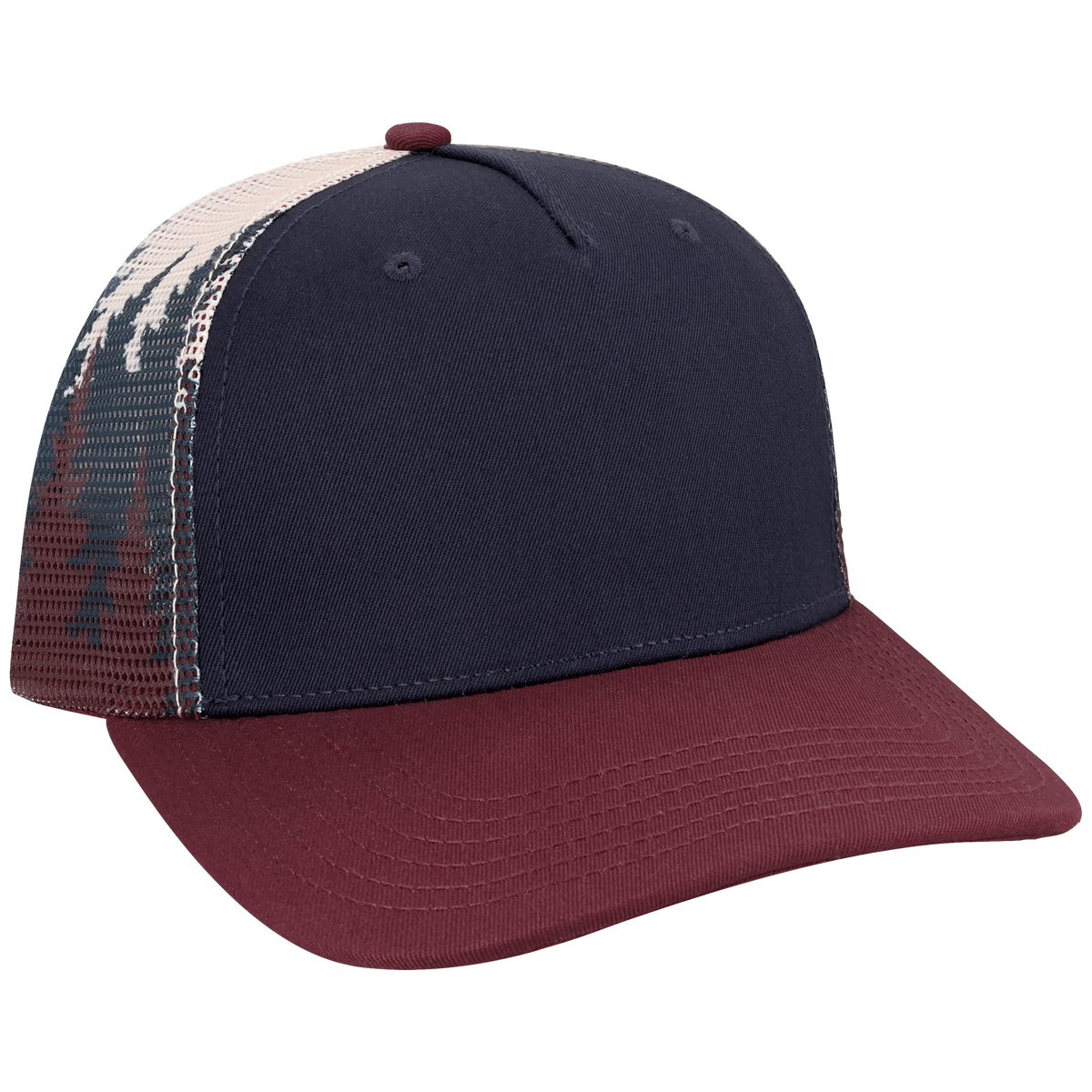 Structured 5 Panel Adj Trucker Hat