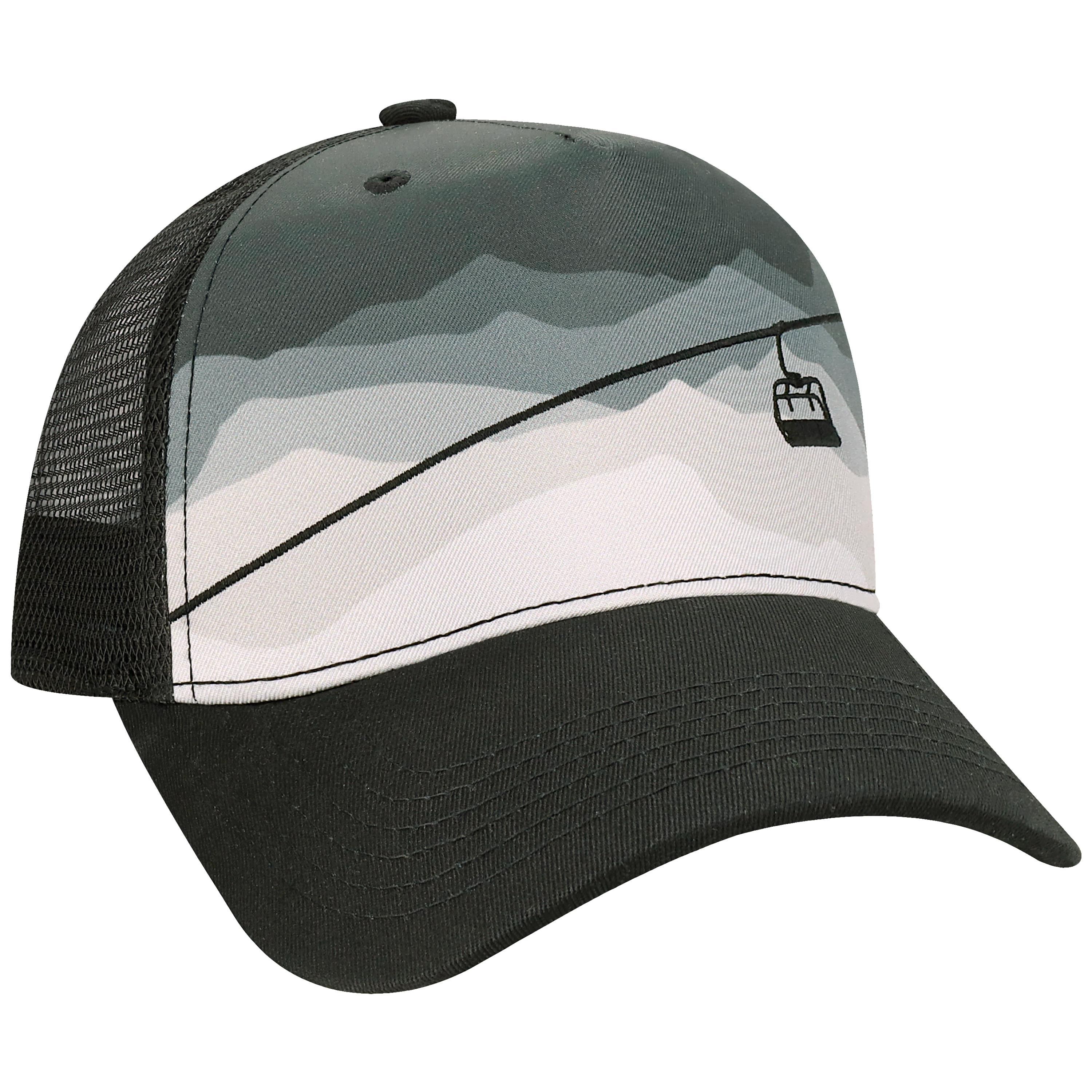 Structured 5 Panel Adj Trucker Hat