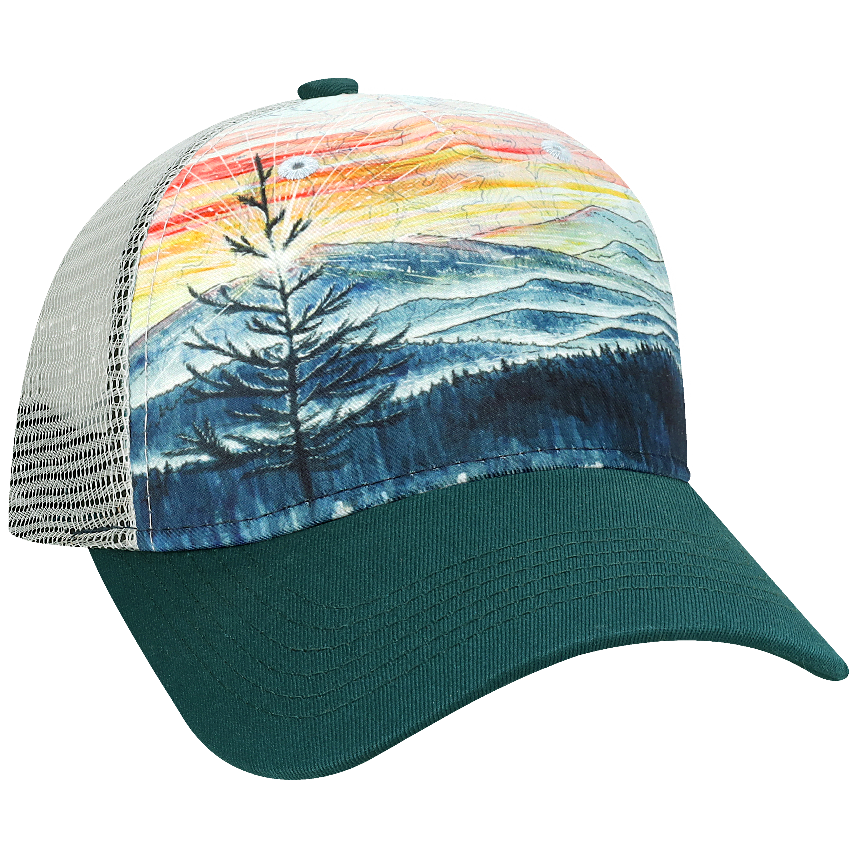Structured 5 Panel Adj Trucker Hat