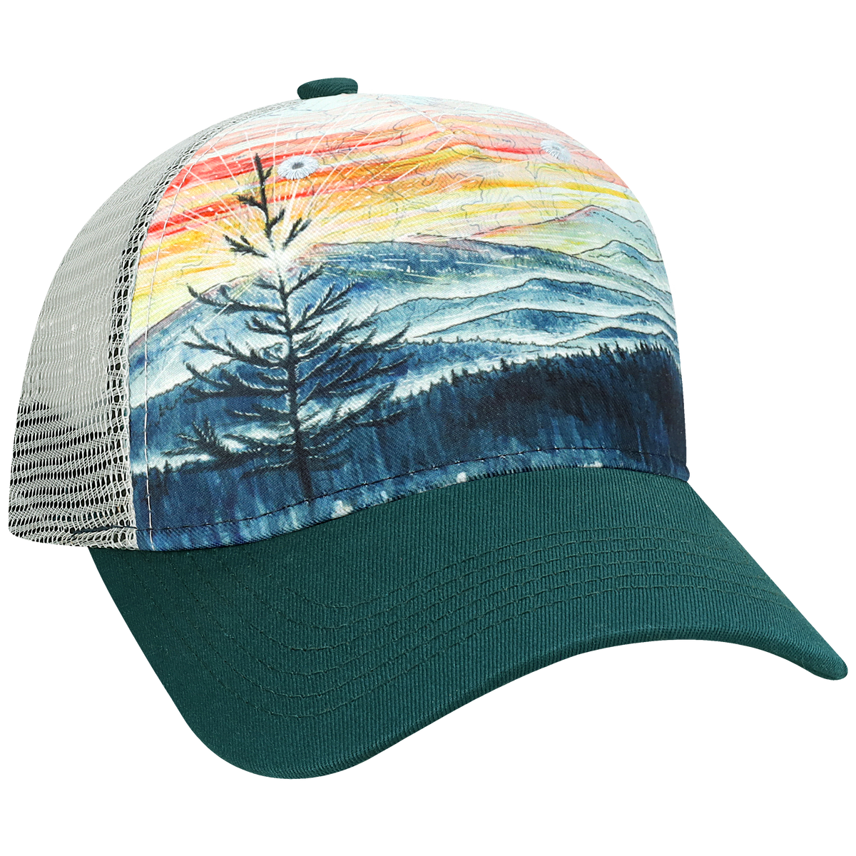 Structured 5 Panel Adj Trucker Hat