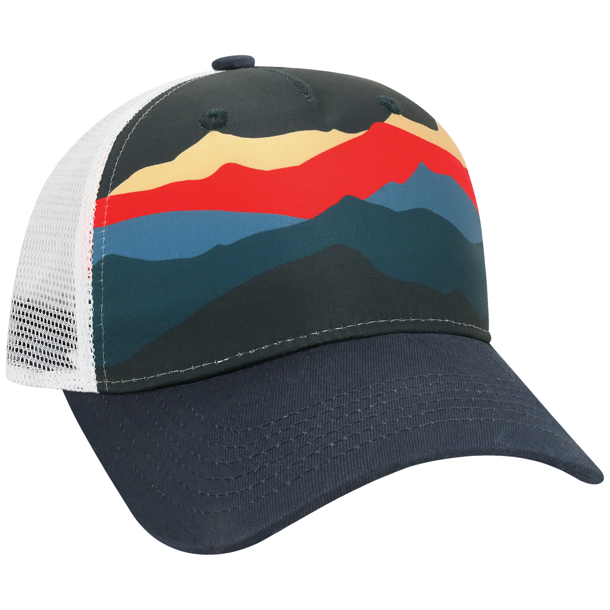 Structured 5 Panel Adj Trucker Hat