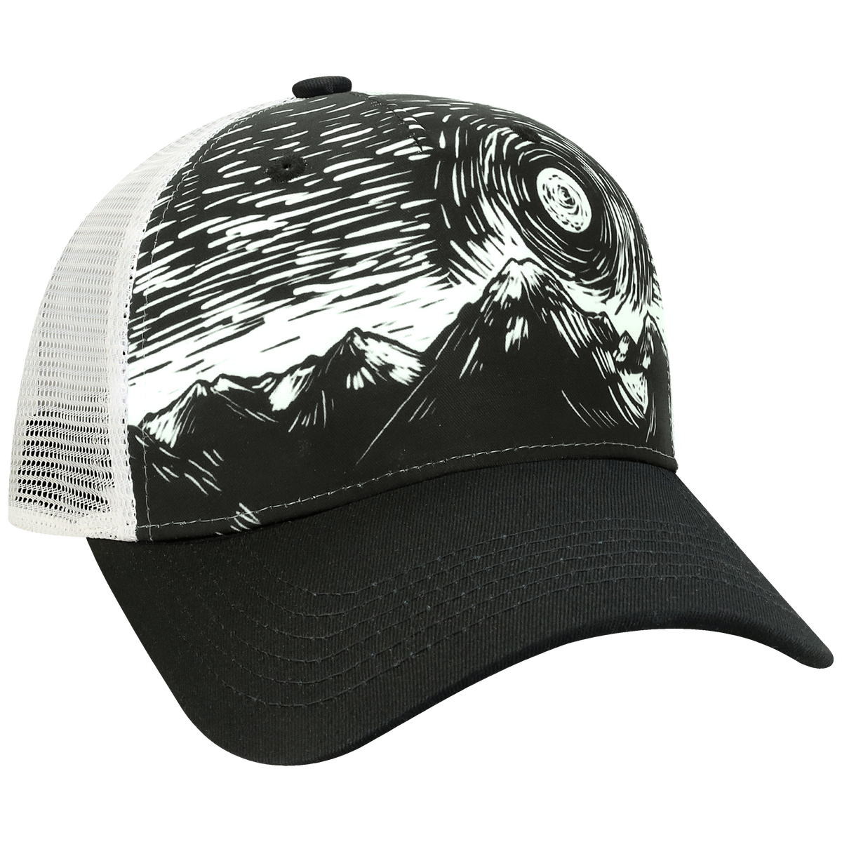 Structured 5 Panel Adj Trucker Hat