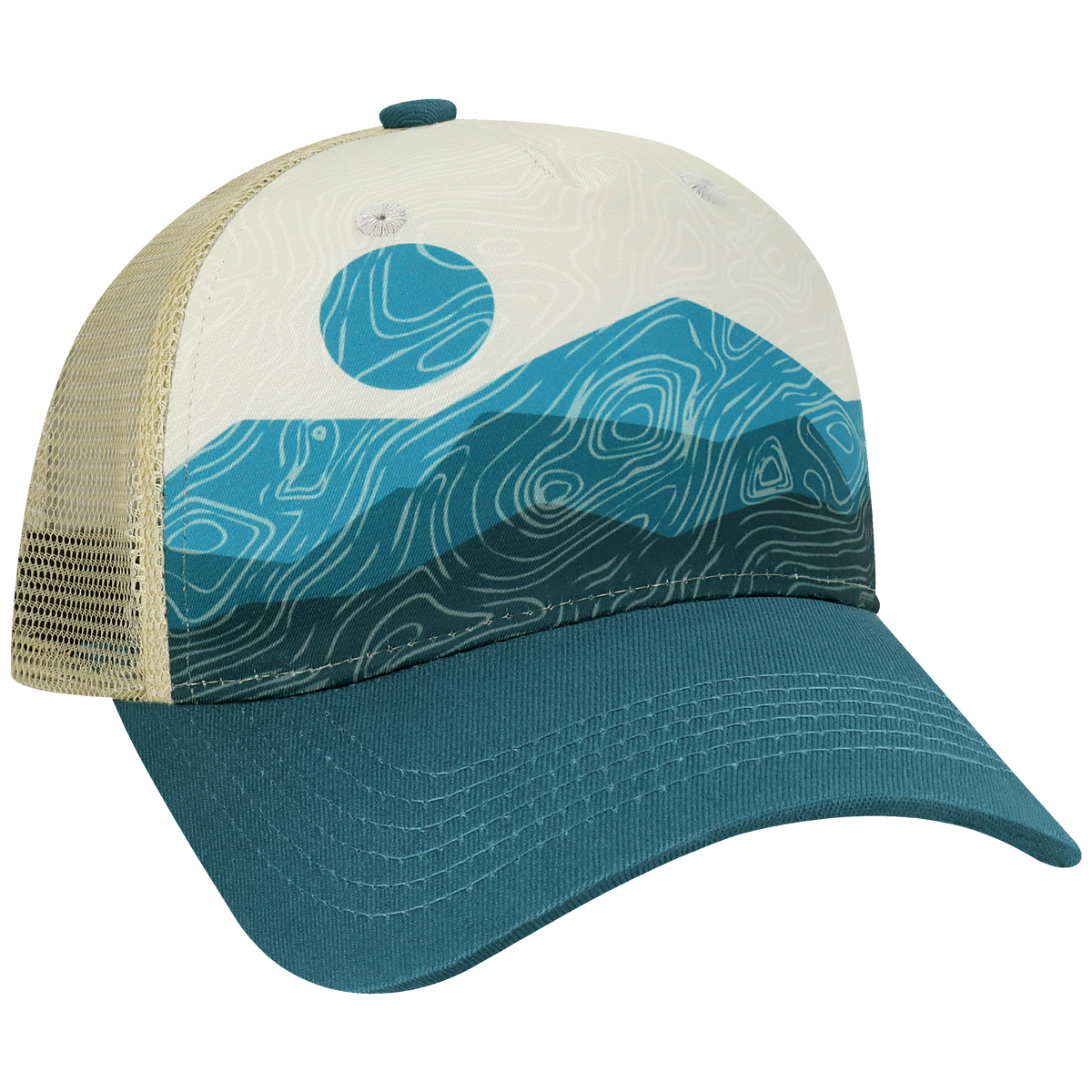 Structured 5 Panel Adj Trucker Hat