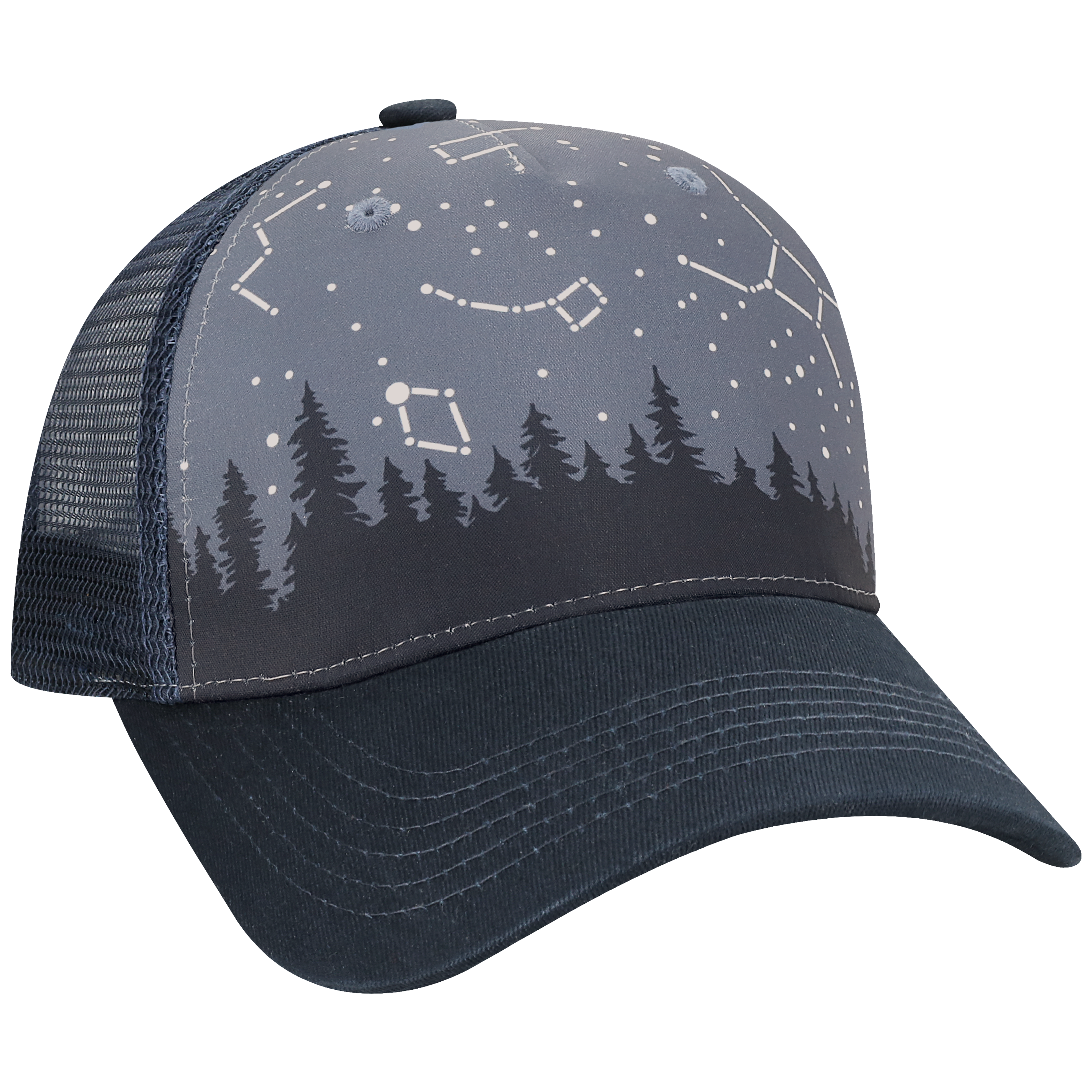 Structured 5 Panel Adj Trucker Hat