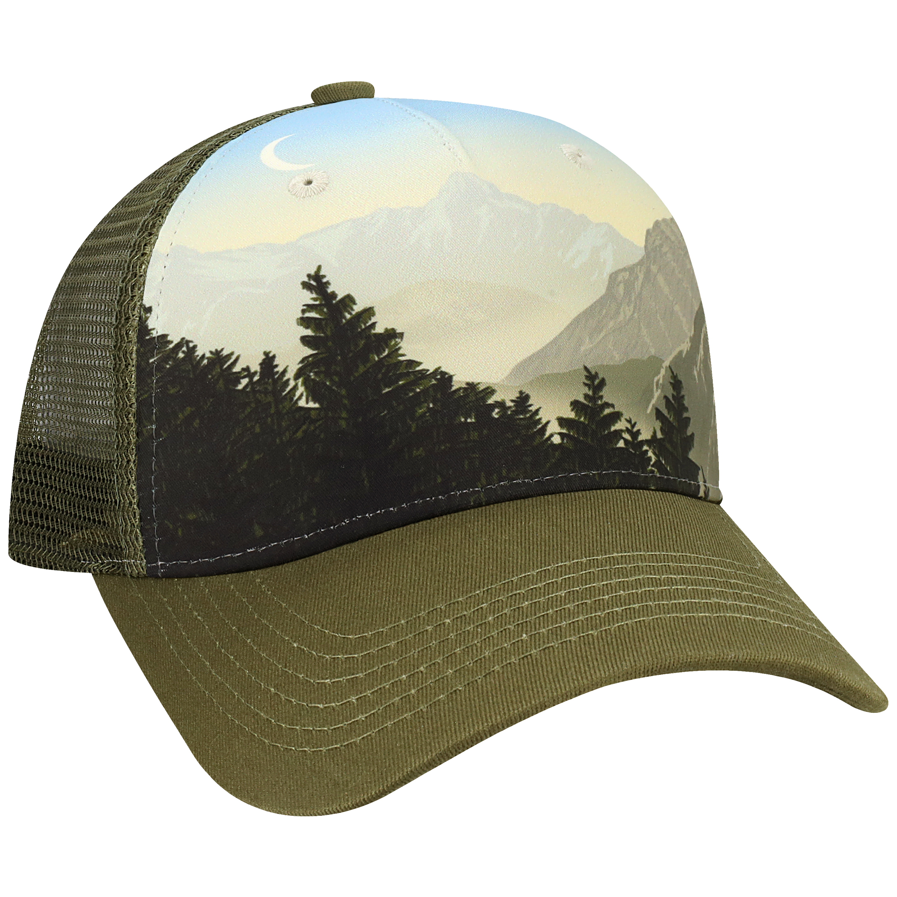 Structured 5 Panel Adj Trucker Hat