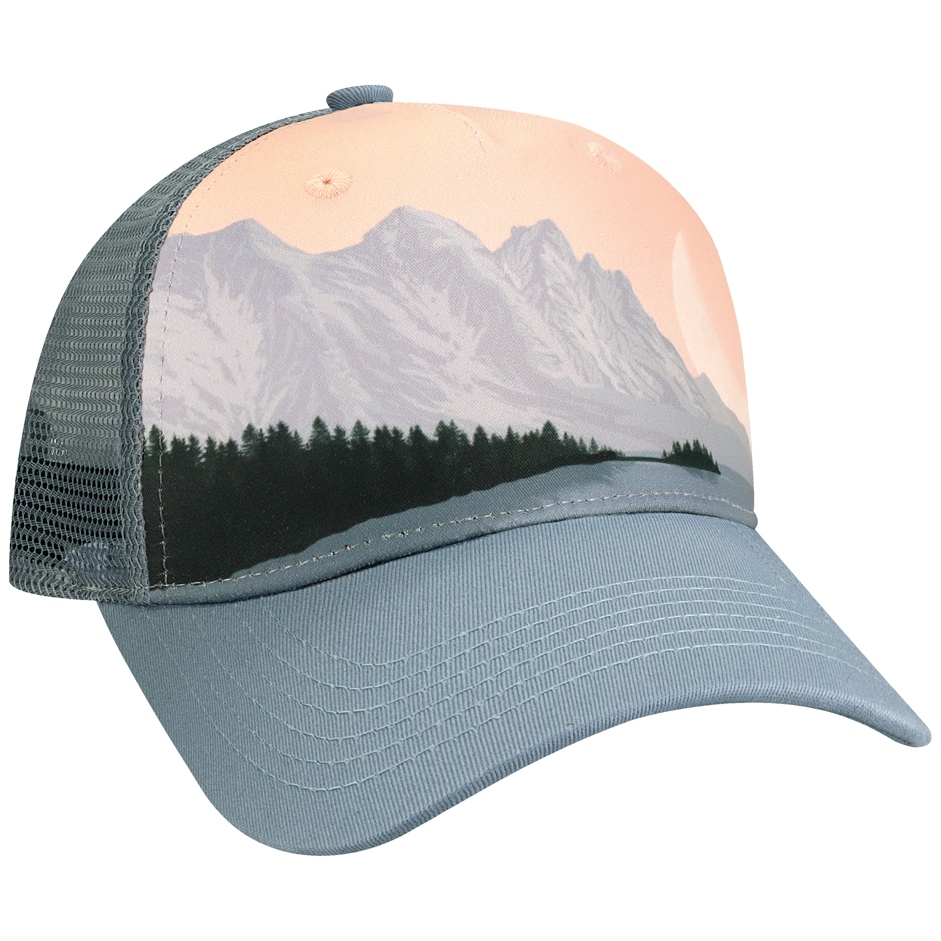 Structured 5 Panel Adj Trucker Hat