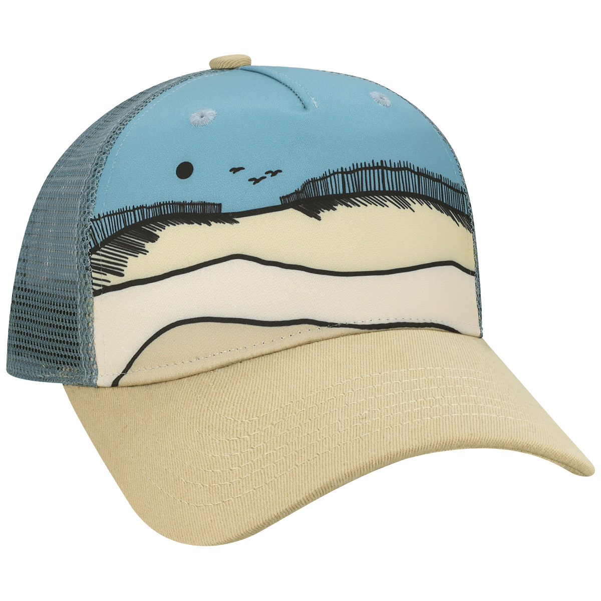 Structured 5 Panel Adj Trucker Hat
