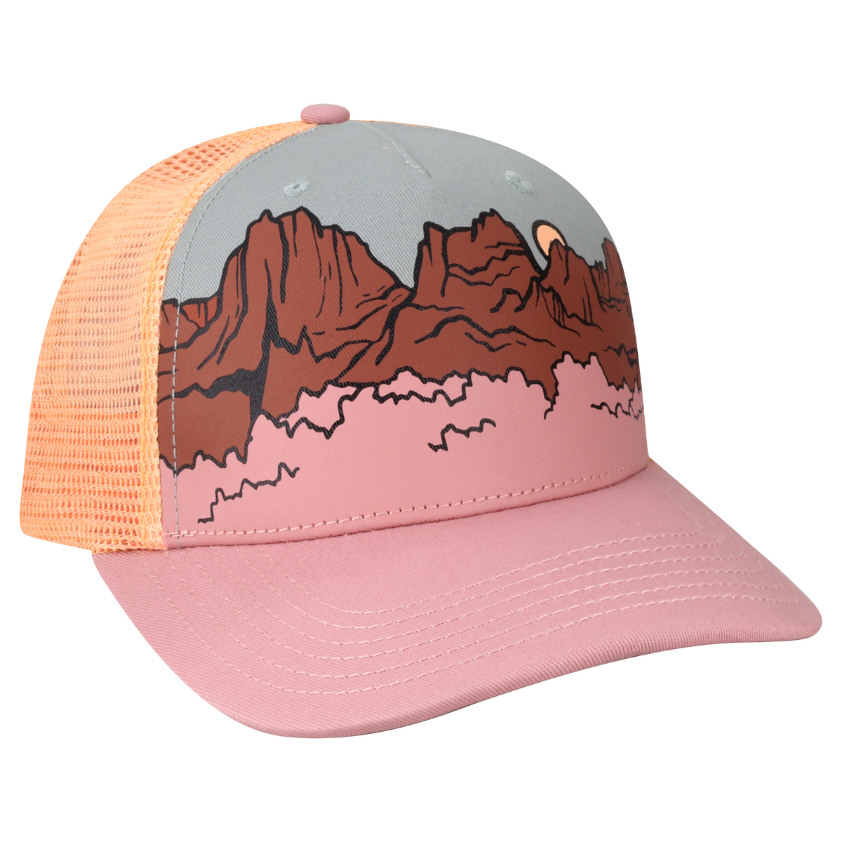 Structured 5 Panel Adj Trucker Hat
