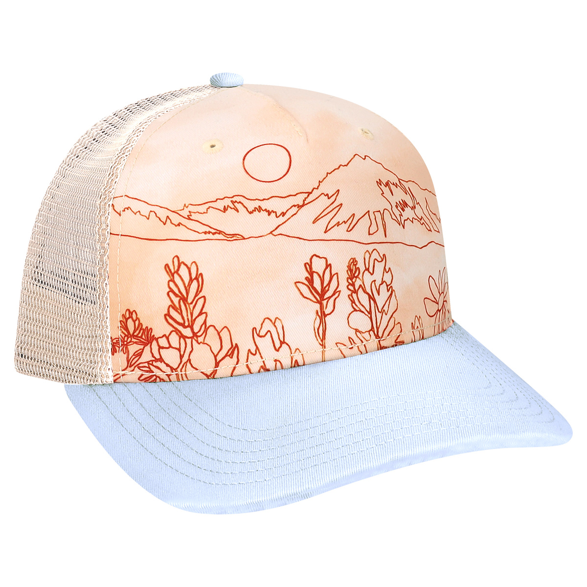 Structured 5 Panel Adj Trucker Hat
