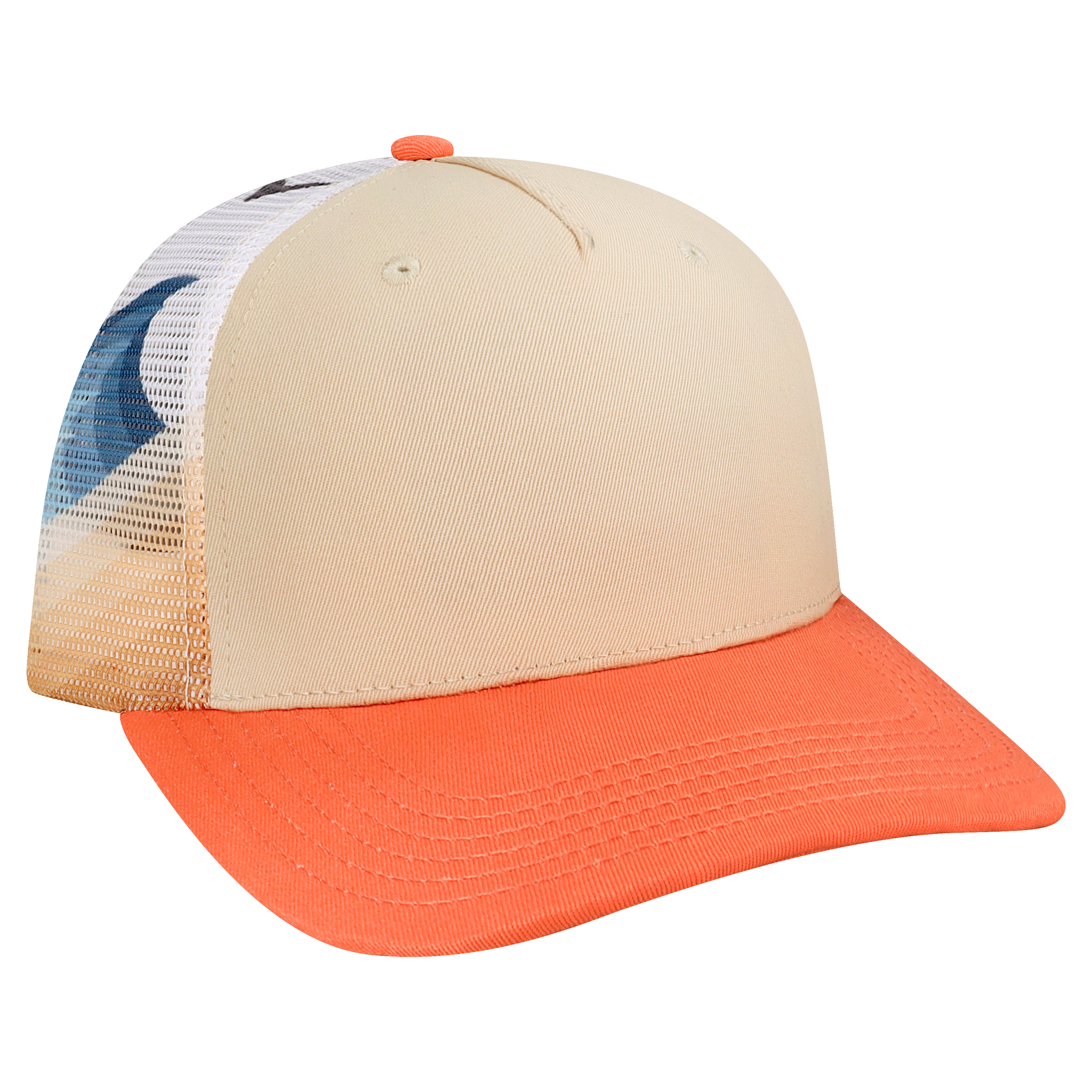 Structured 5 Panel Adj Trucker Hat