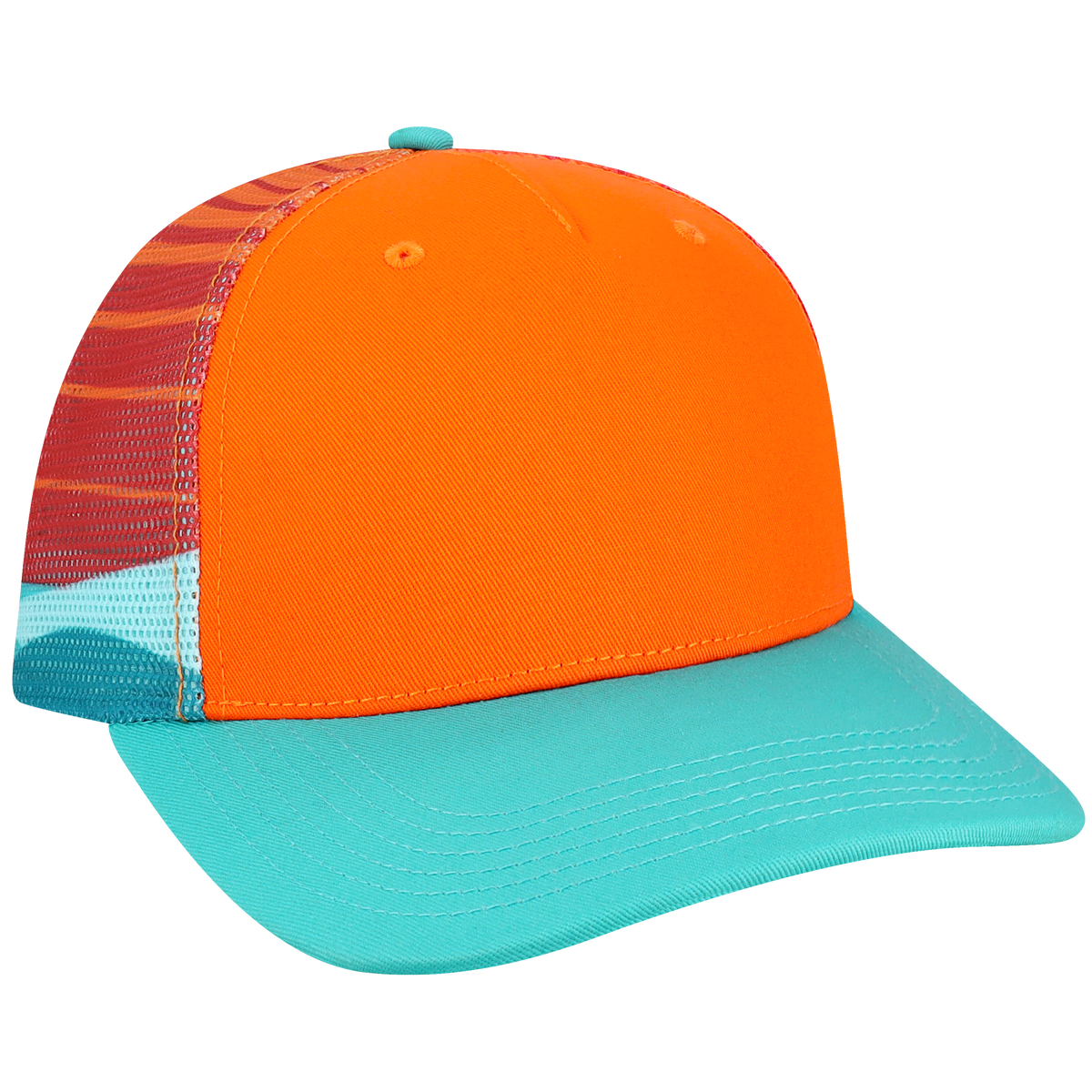Structured 5 Panel Adj Trucker Hat