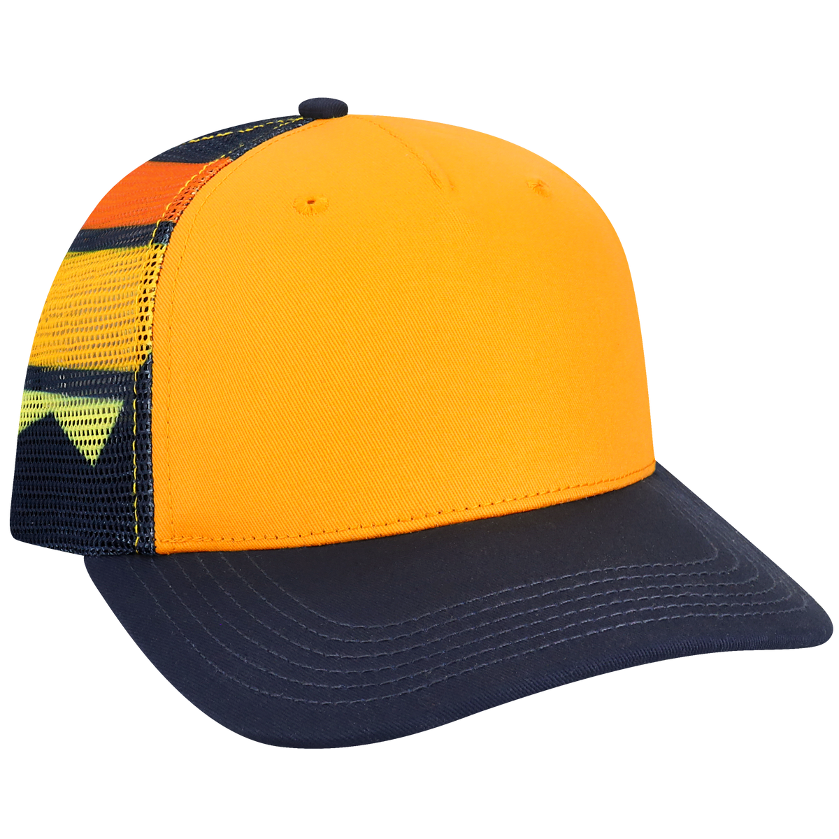 Structured 5 Panel Adj Trucker Hat