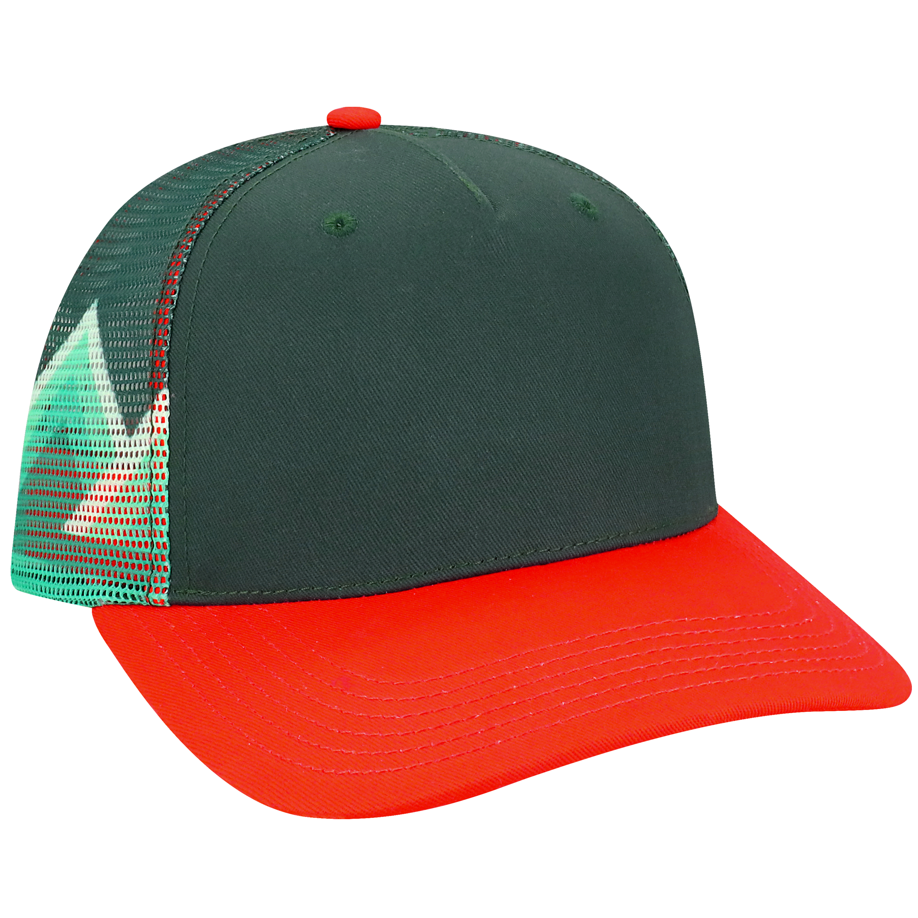 Structured 5 Panel Adj Trucker Hat