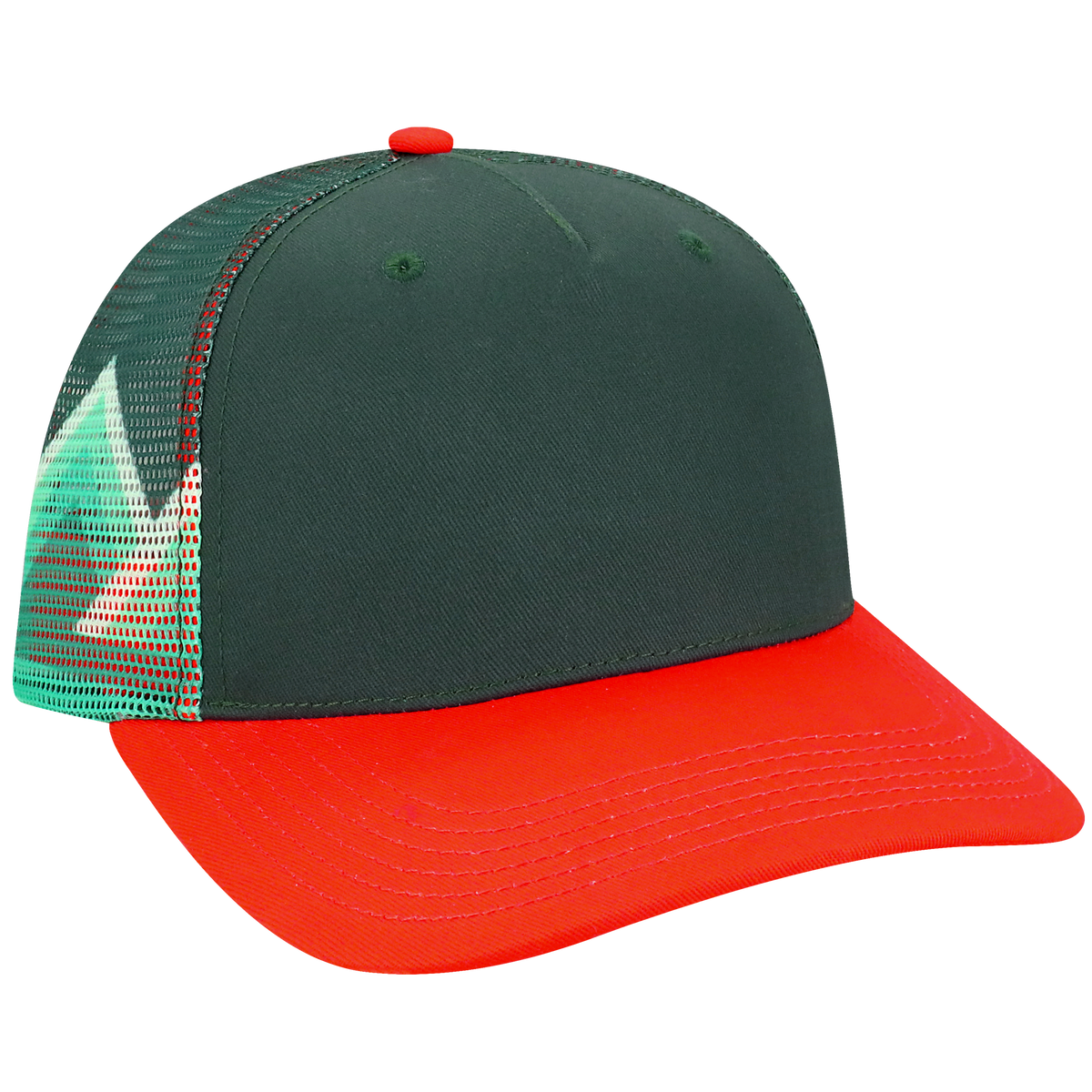 Structured 5 Panel Adj Trucker Hat