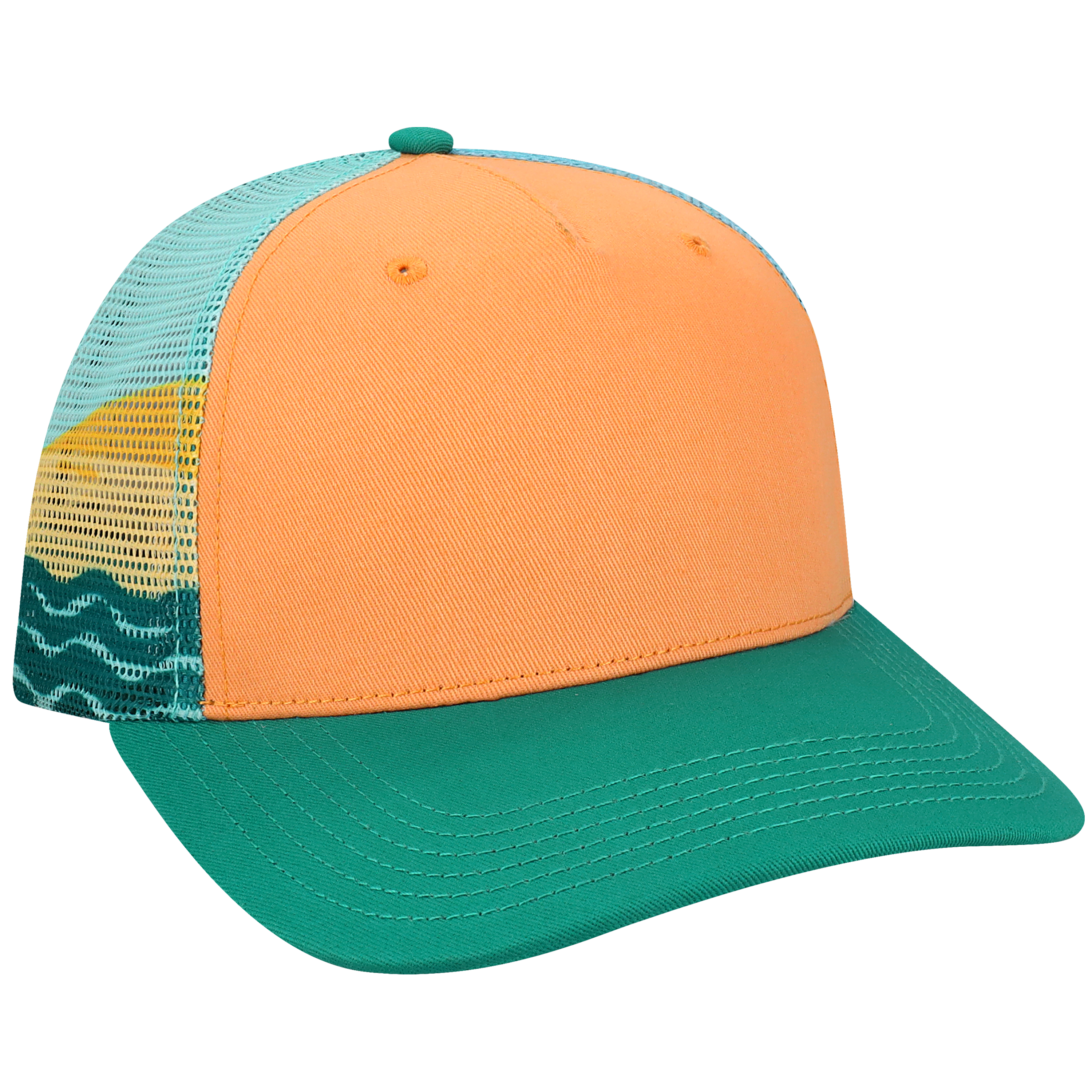 Structured 5 Panel Adj Trucker Hat