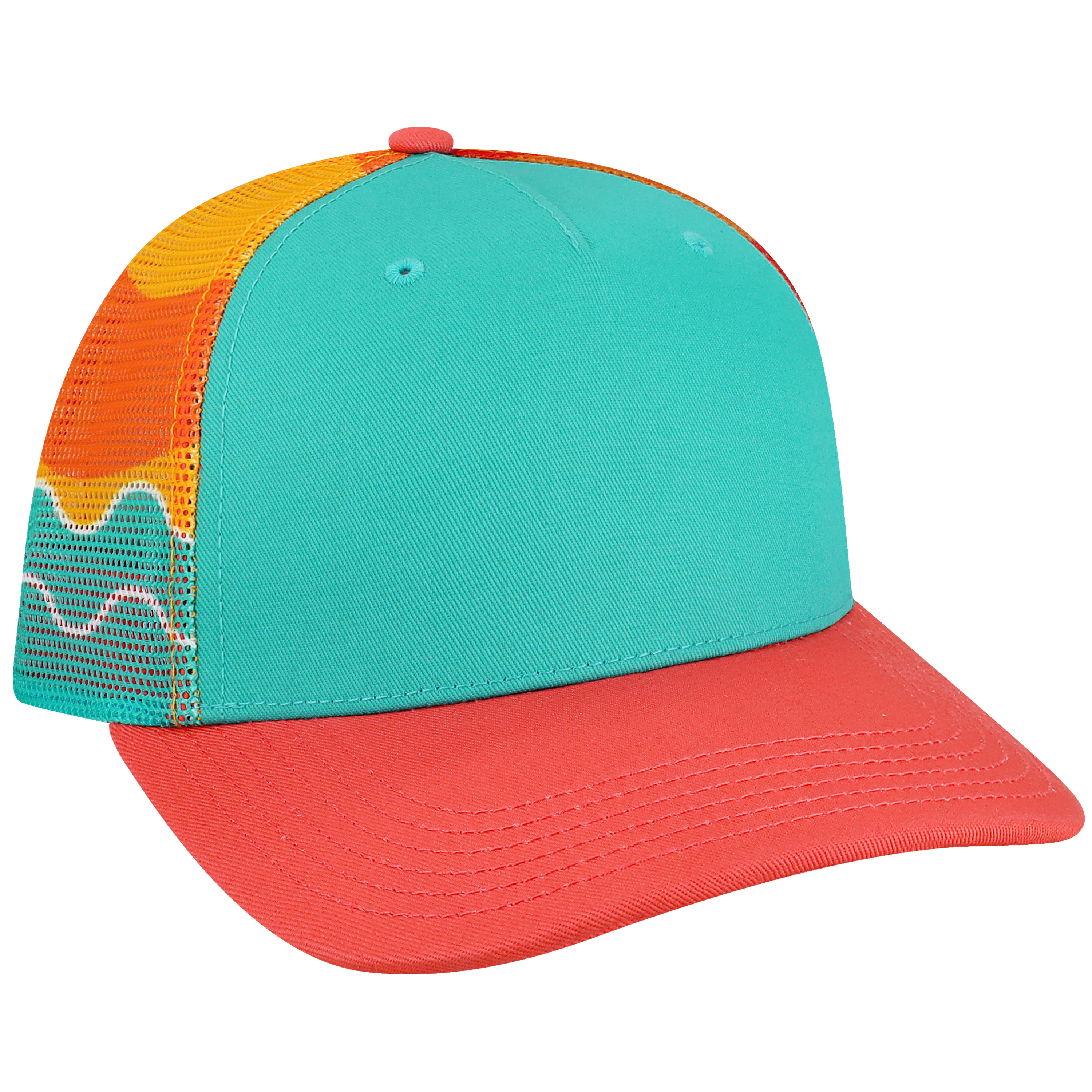 Structured 5 Panel Adj Trucker Hat