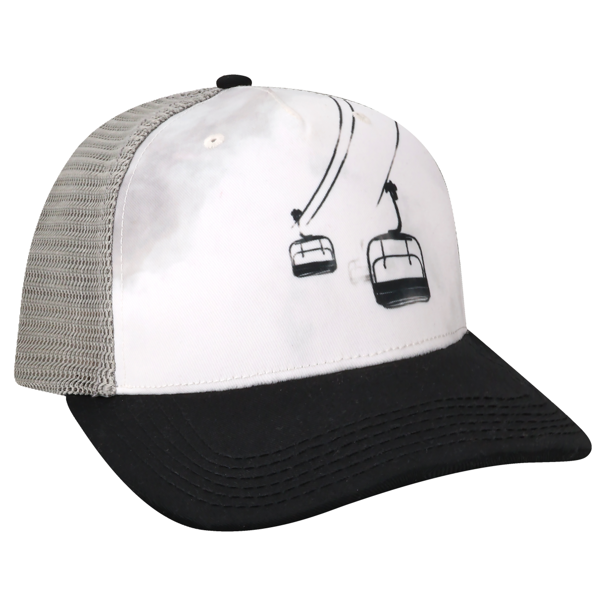 Structured 5 Panel Adj Trucker Hat