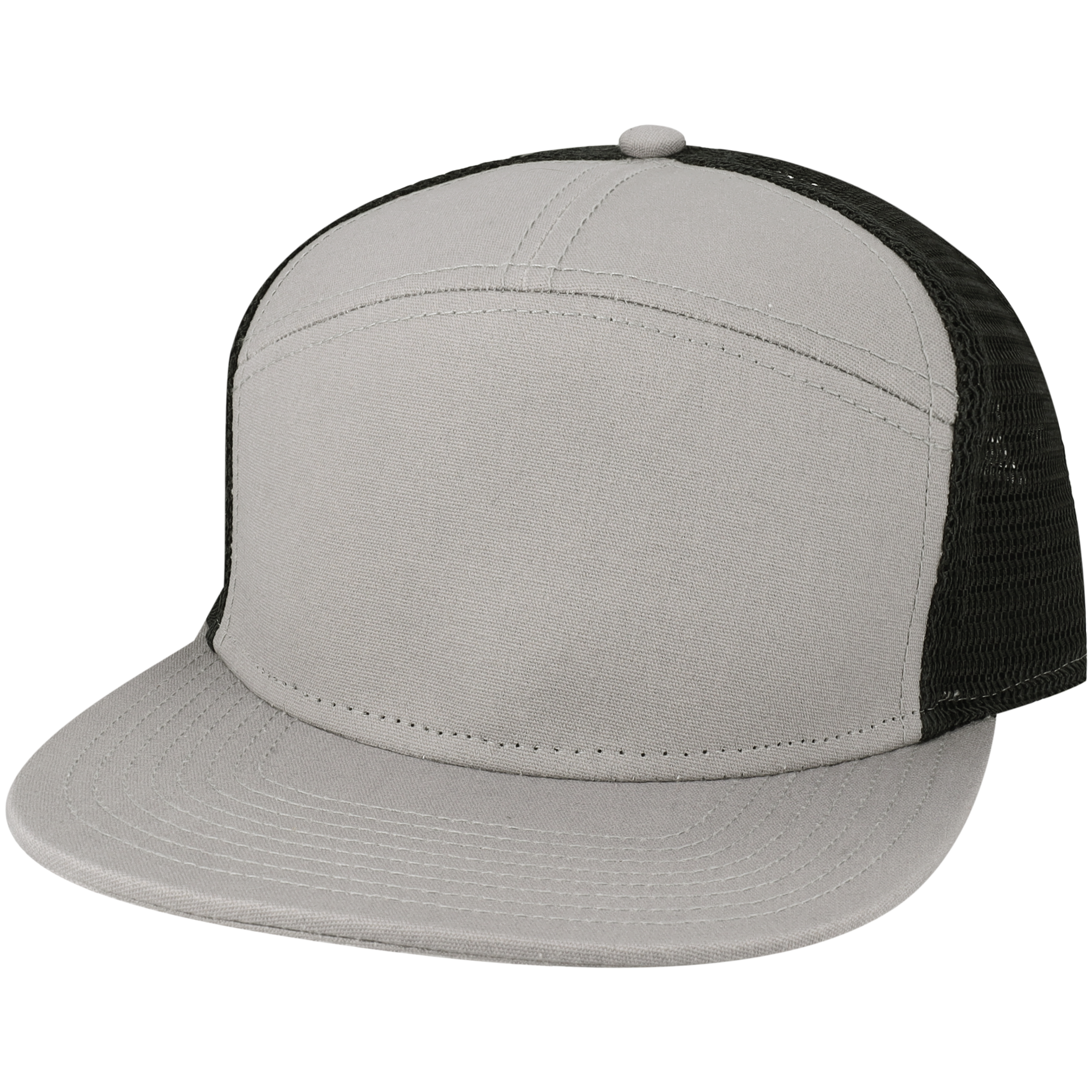 Hopback 7 Panel Flat Brim Adj Trucker Hat