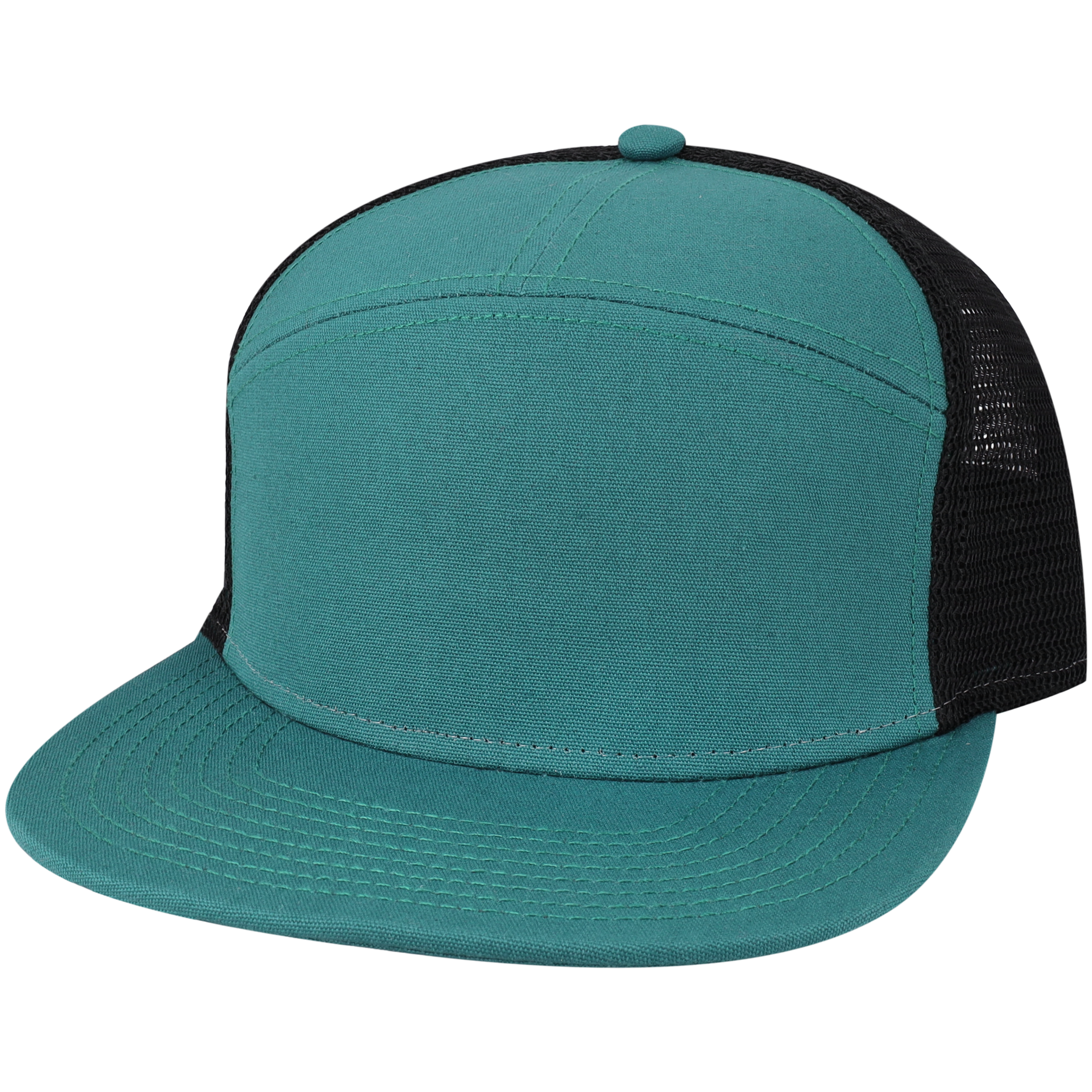 Hopback 7 Panel Flat Brim Adj Trucker Hat