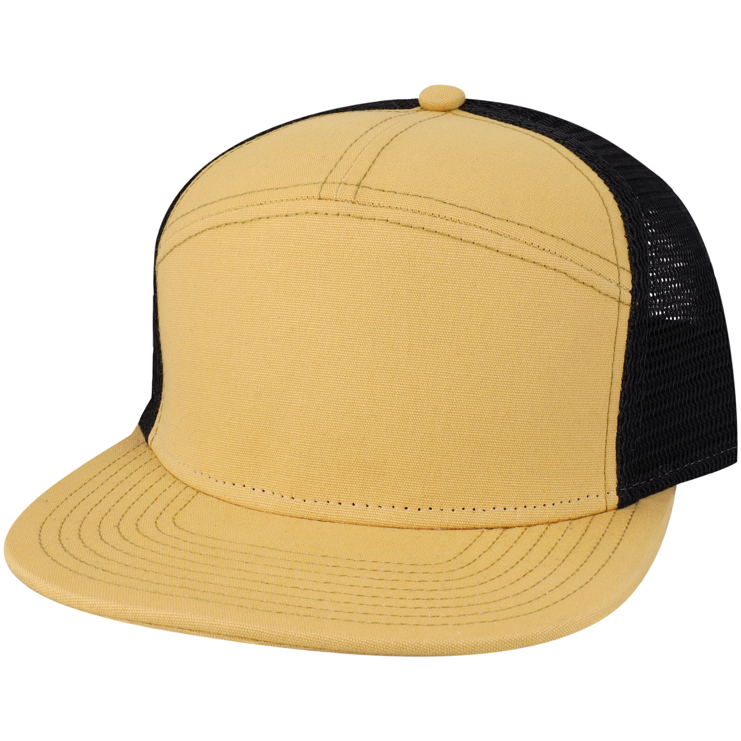 Hopback 7 Panel Flat Brim Adj Trucker Hat