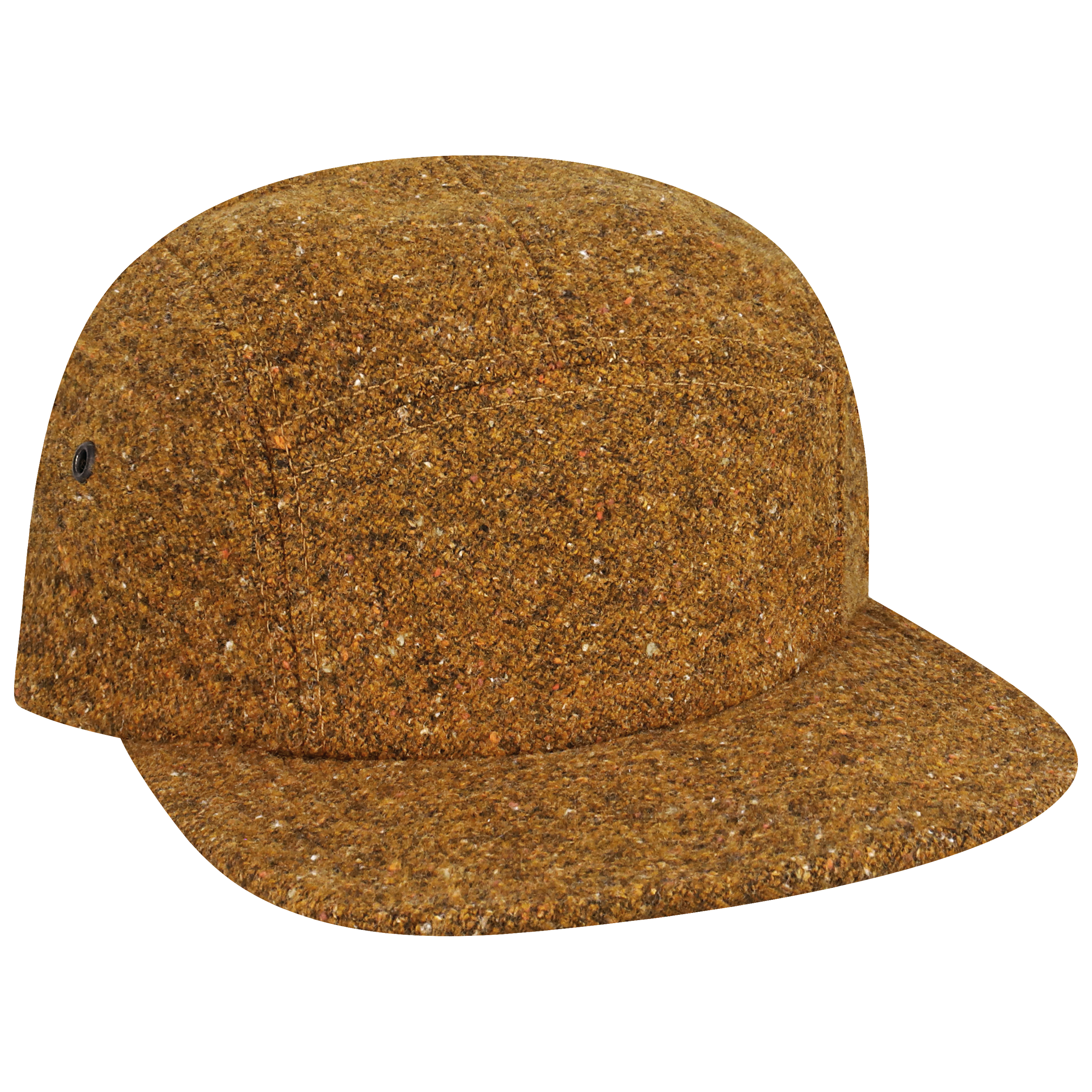 Tweed Flecked Wool Camper 5 Panel Adj Hat