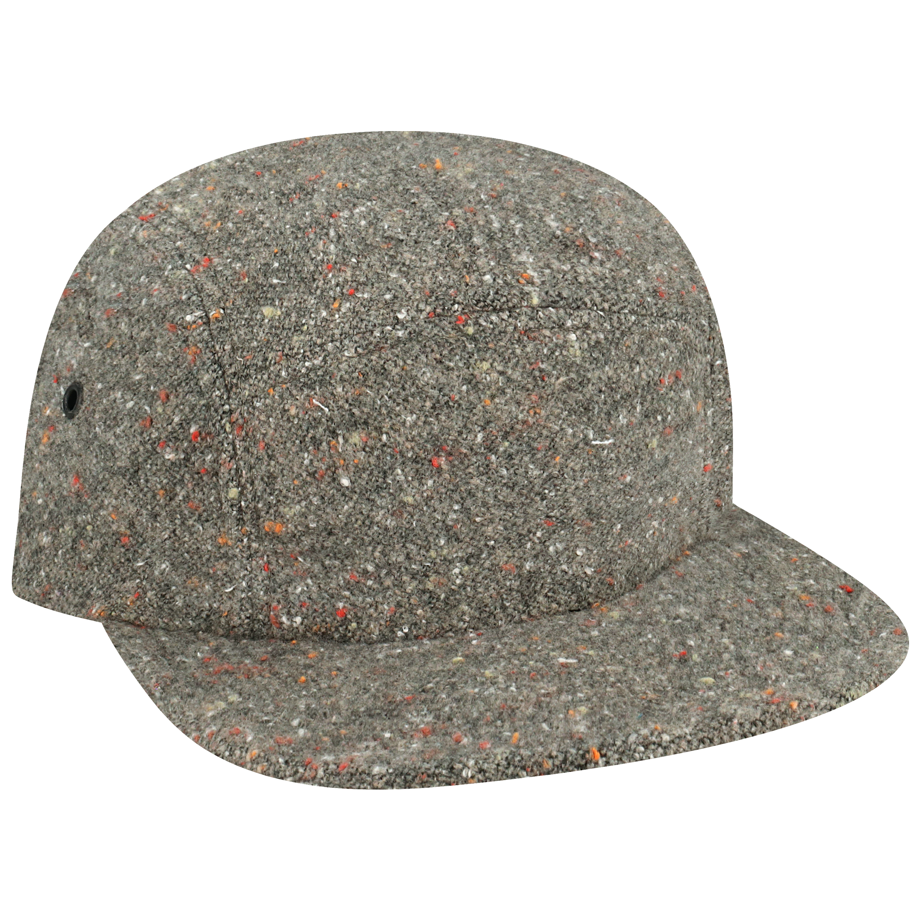 Tweed Flecked Wool Camper 5 Panel Adj Hat