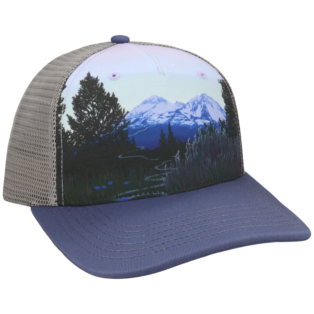 Structured 5 Panel Adj Trucker Hat