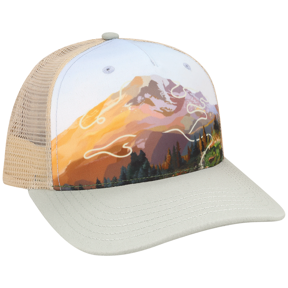 Structured 5 Panel Adj Trucker Hat