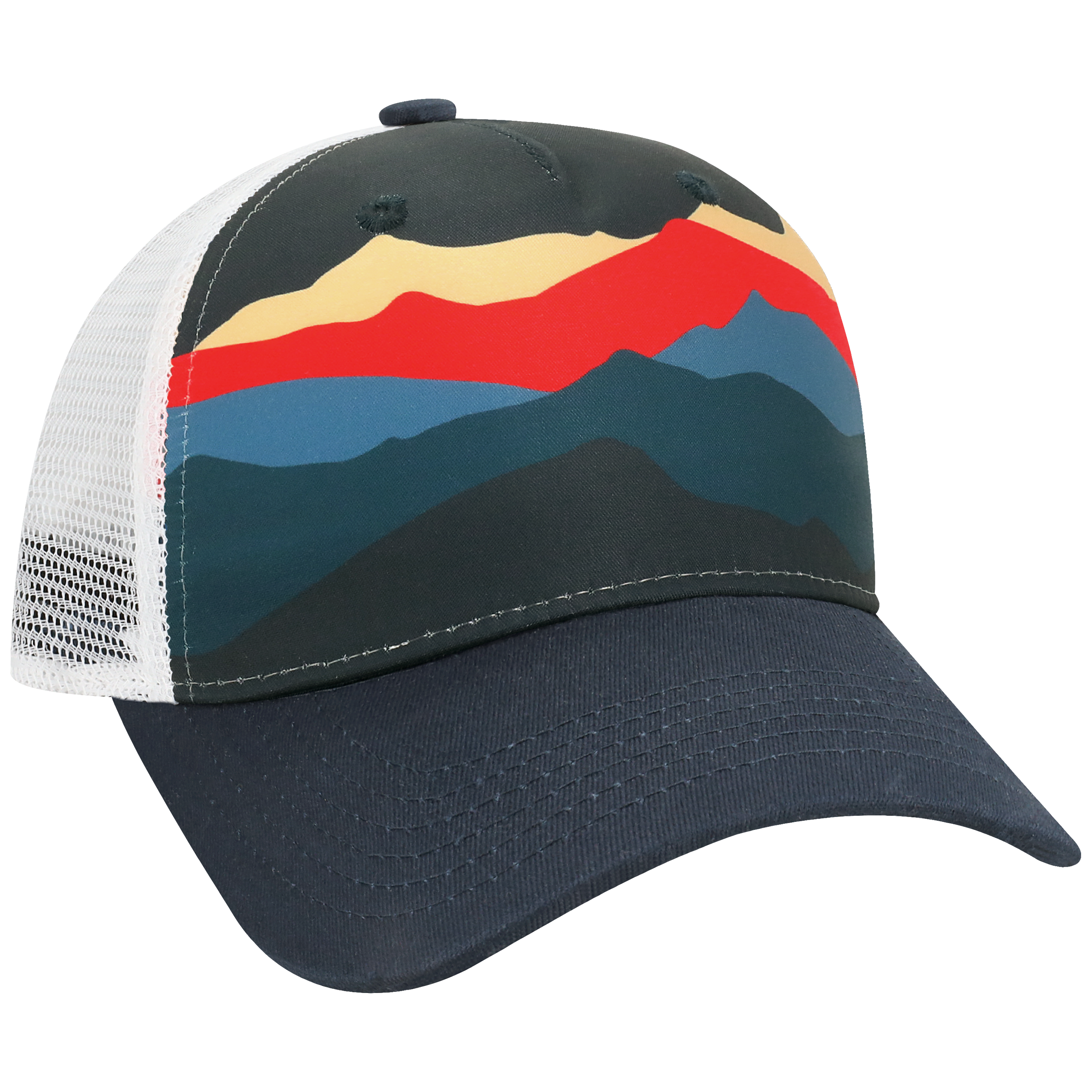 Structured 5 Panel Adj Trucker Hat