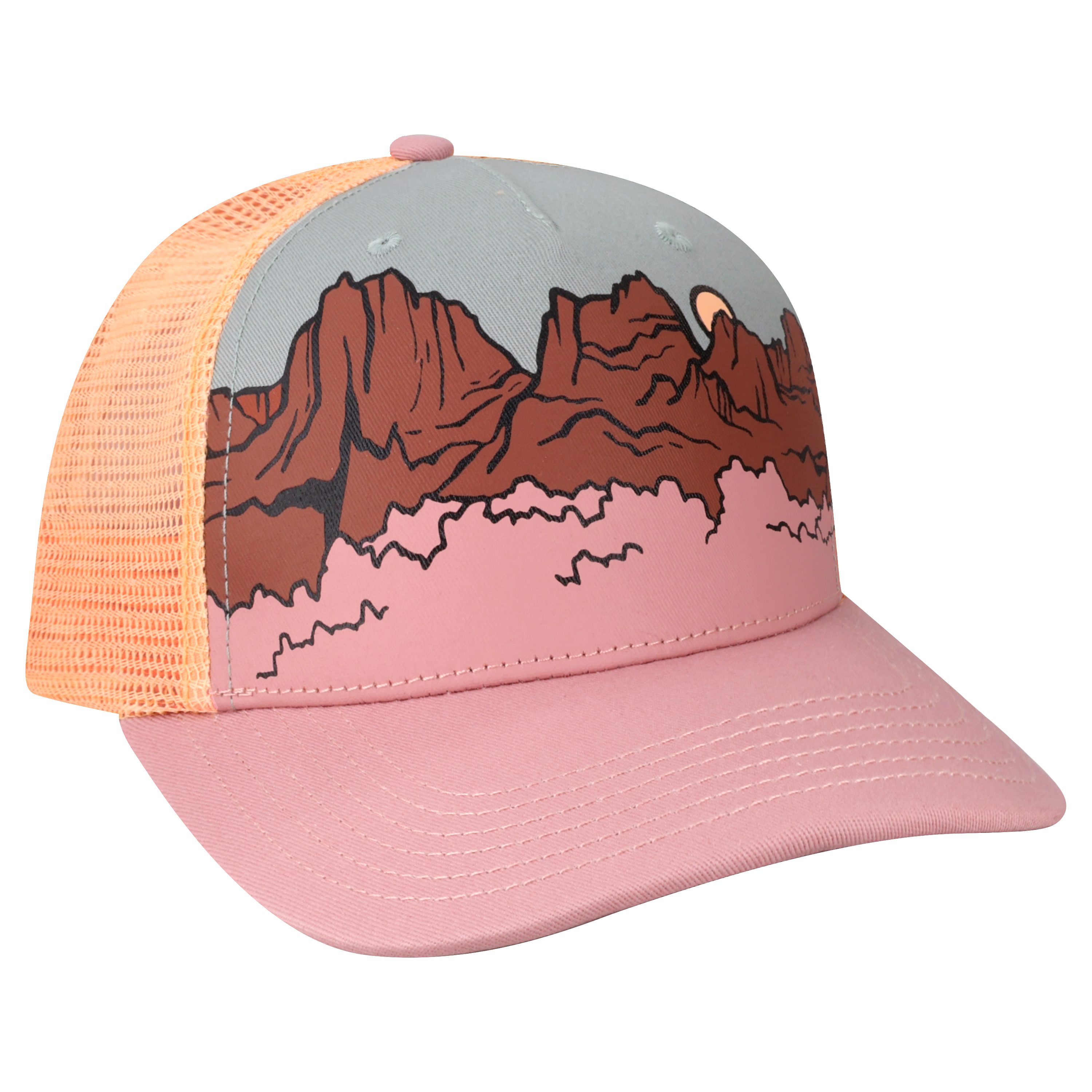 Structured 5 Panel Adj Trucker Hat