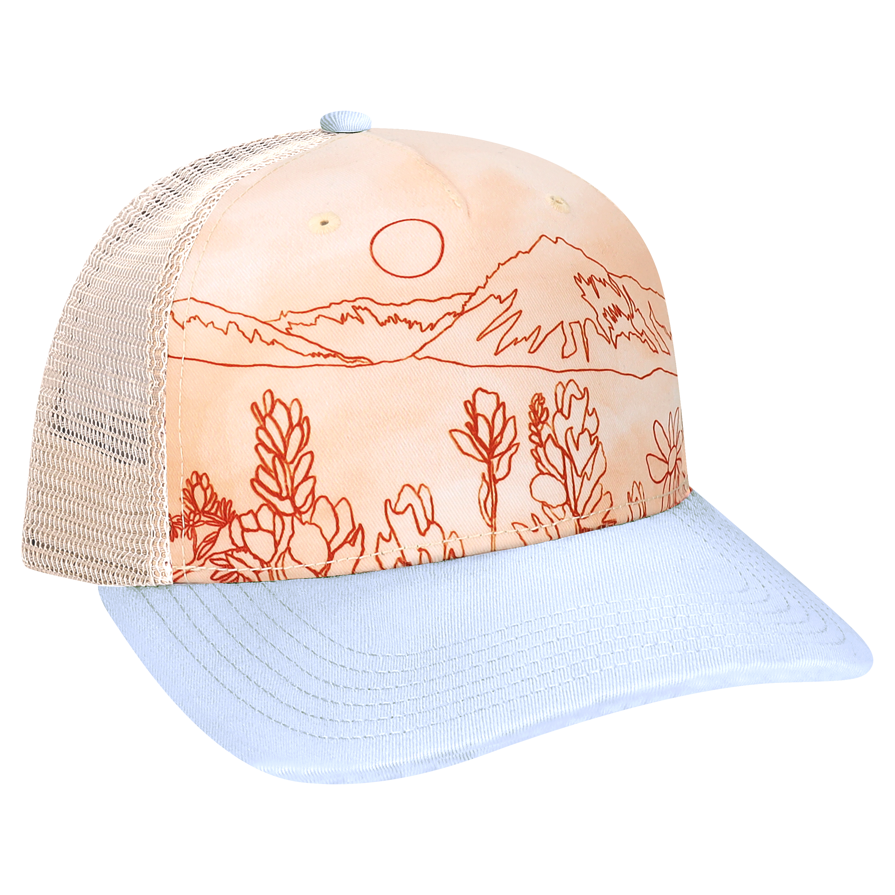 Structured 5 Panel Adj Trucker Hat