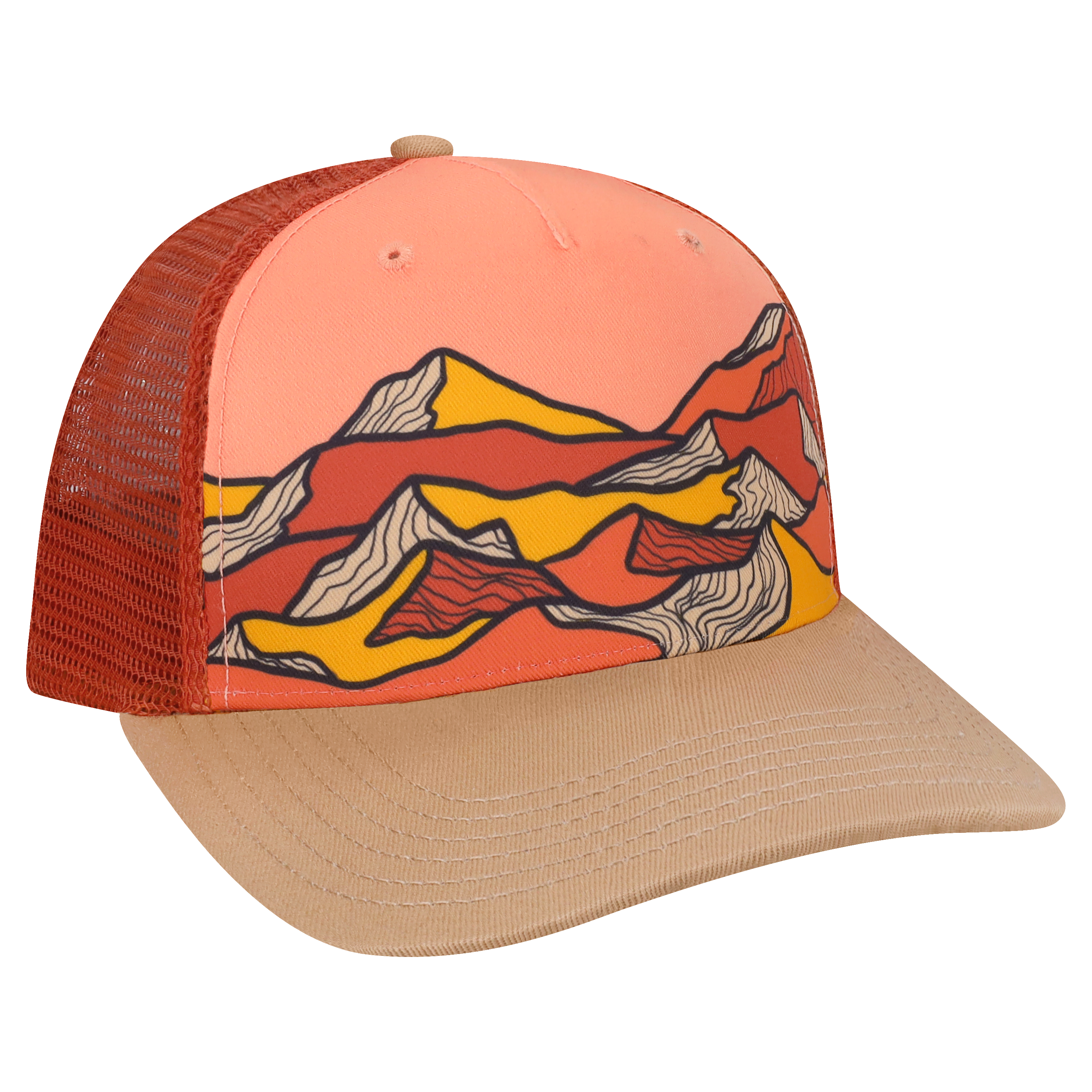 Structured 5 Panel Adj Trucker Hat