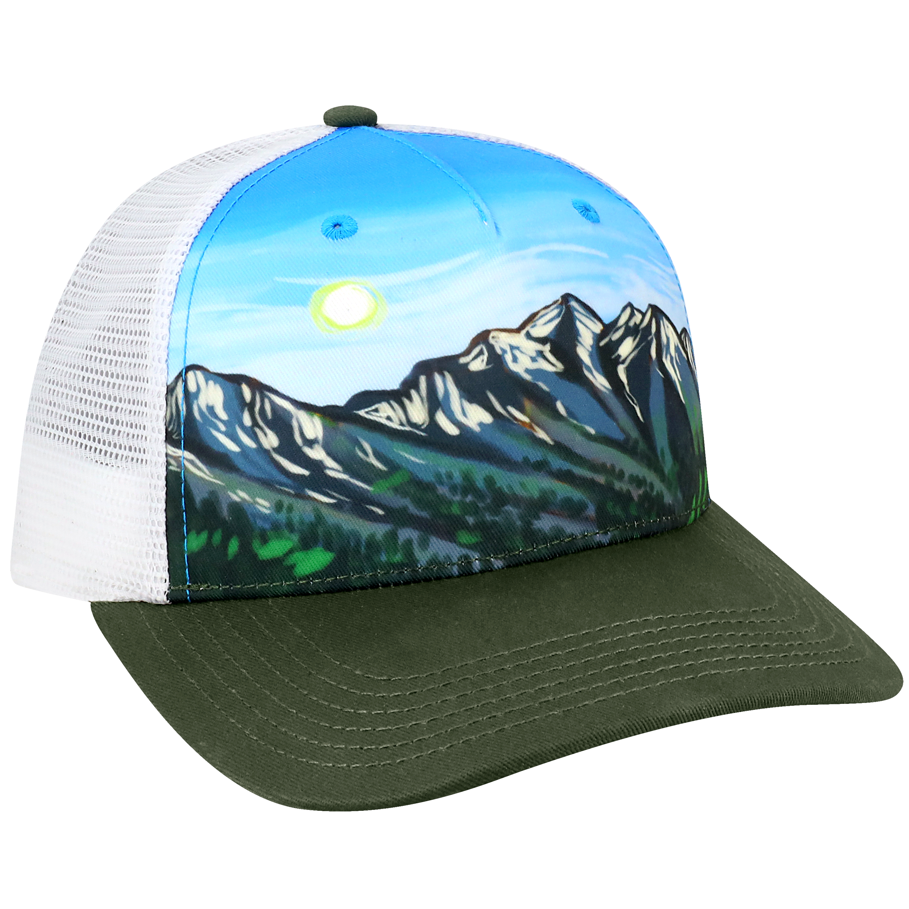 Structured 5 Panel Adj Trucker Hat