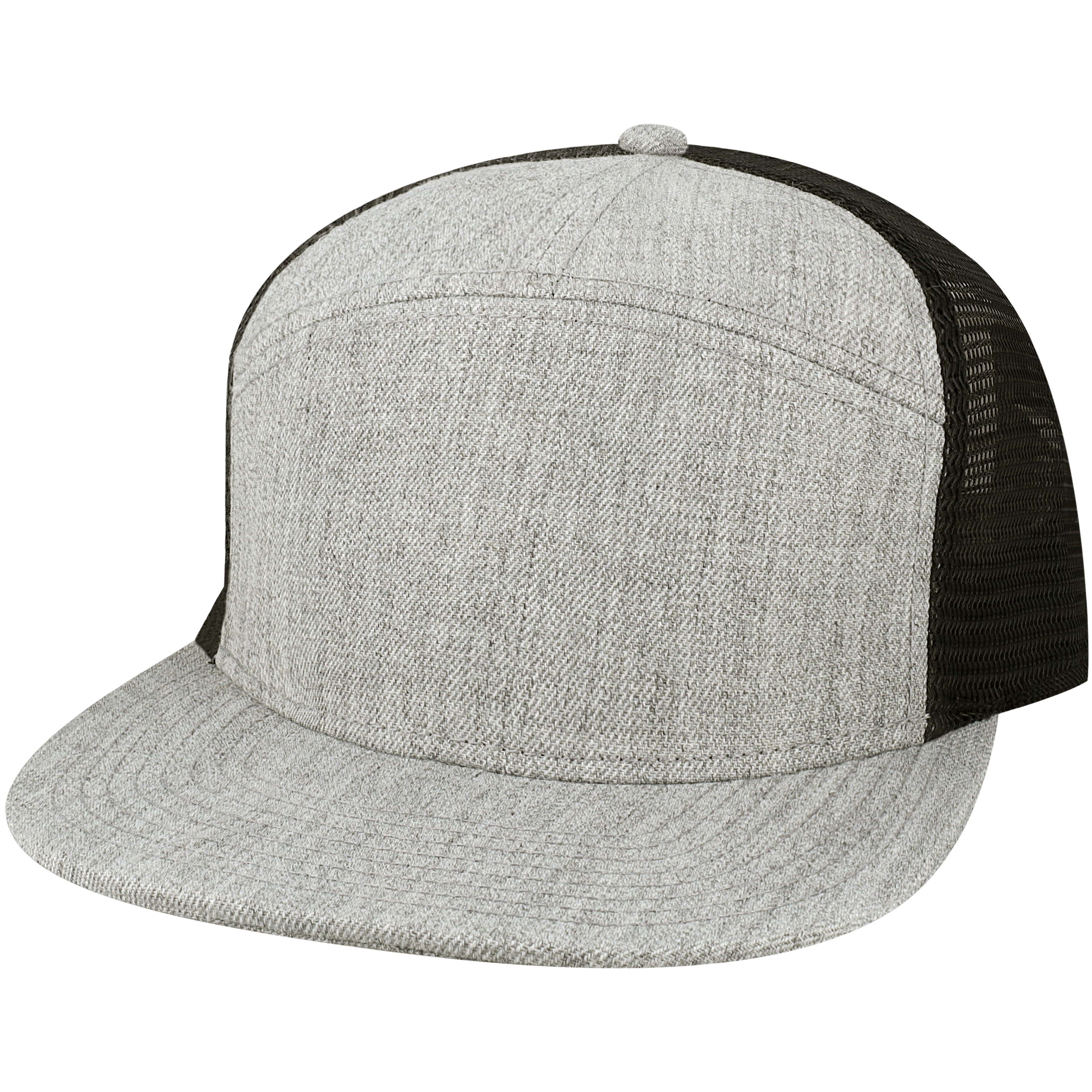 Hopback 7 Panel Flat Brim Adj Trucker Hat