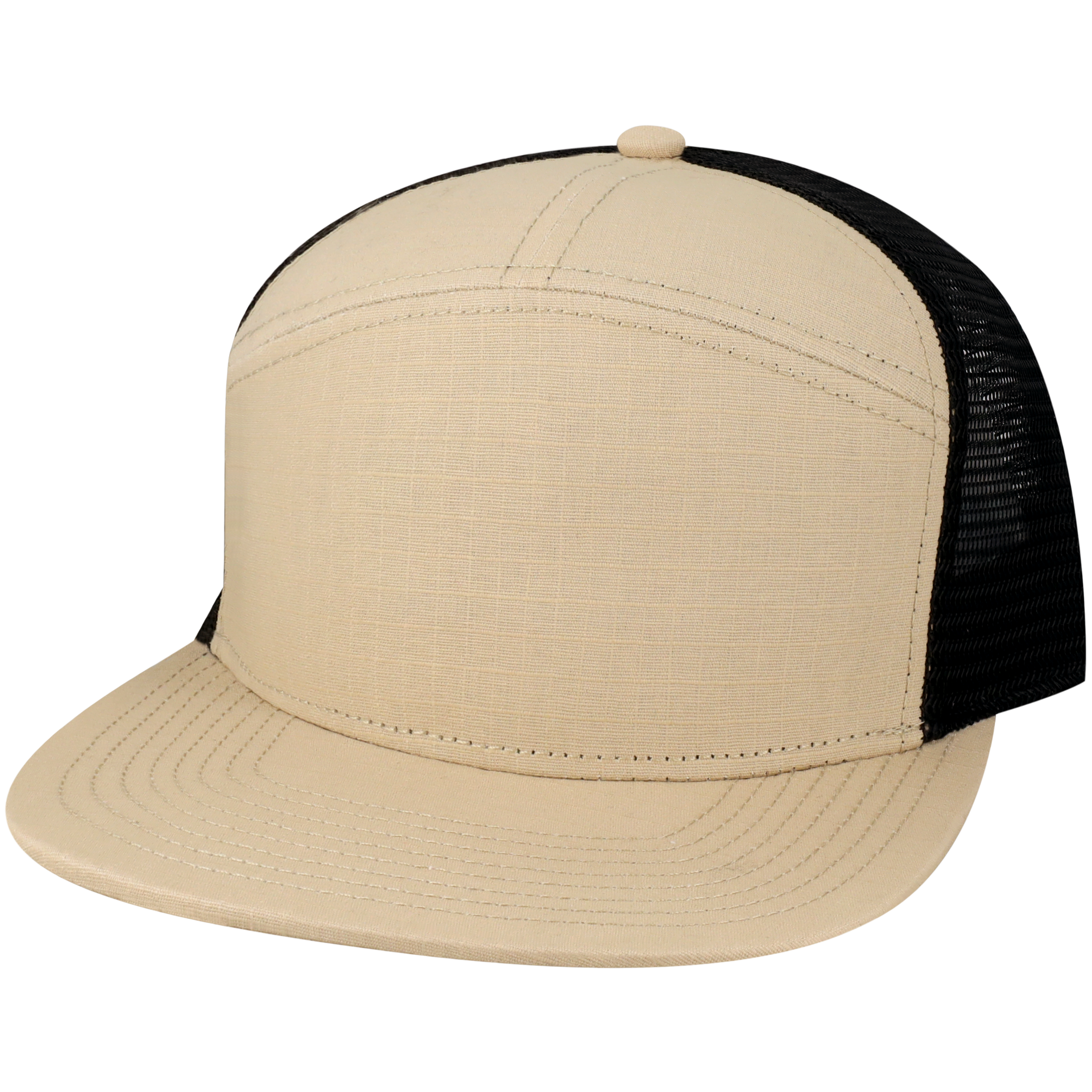 Hopback 7 Panel Flat Brim Adj Trucker Hat