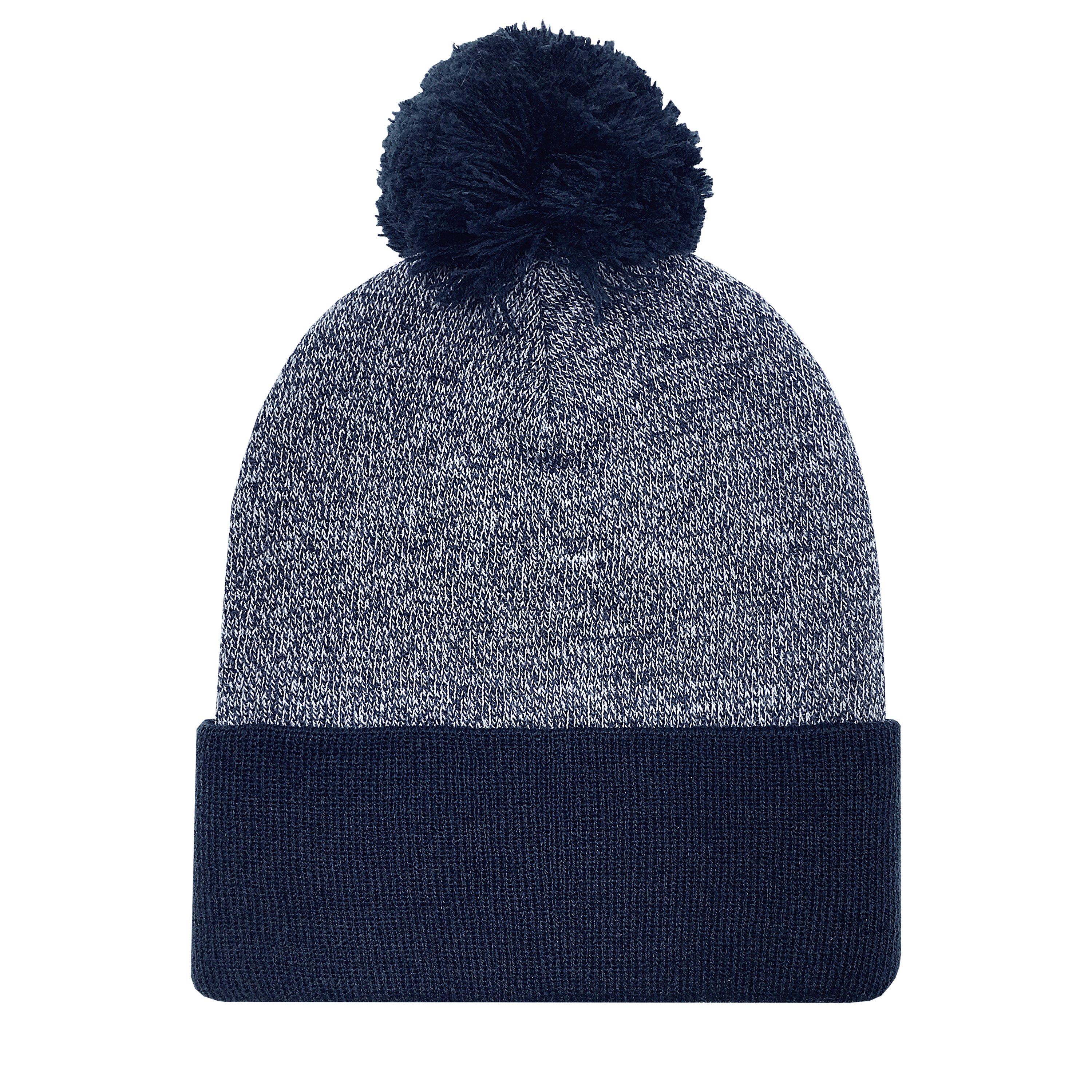 Marled Pom Cuff Beanie