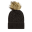 Slife Cable Knit Faux Fur Pom Beanie