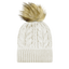 Slife Cable Knit Faux Fur Pom Beanie