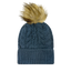 Slife Cable Knit Faux Fur Pom Beanie