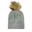 Slife Cable Knit Faux Fur Pom Beanie