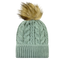 Slife Cable Knit Faux Fur Pom Beanie
